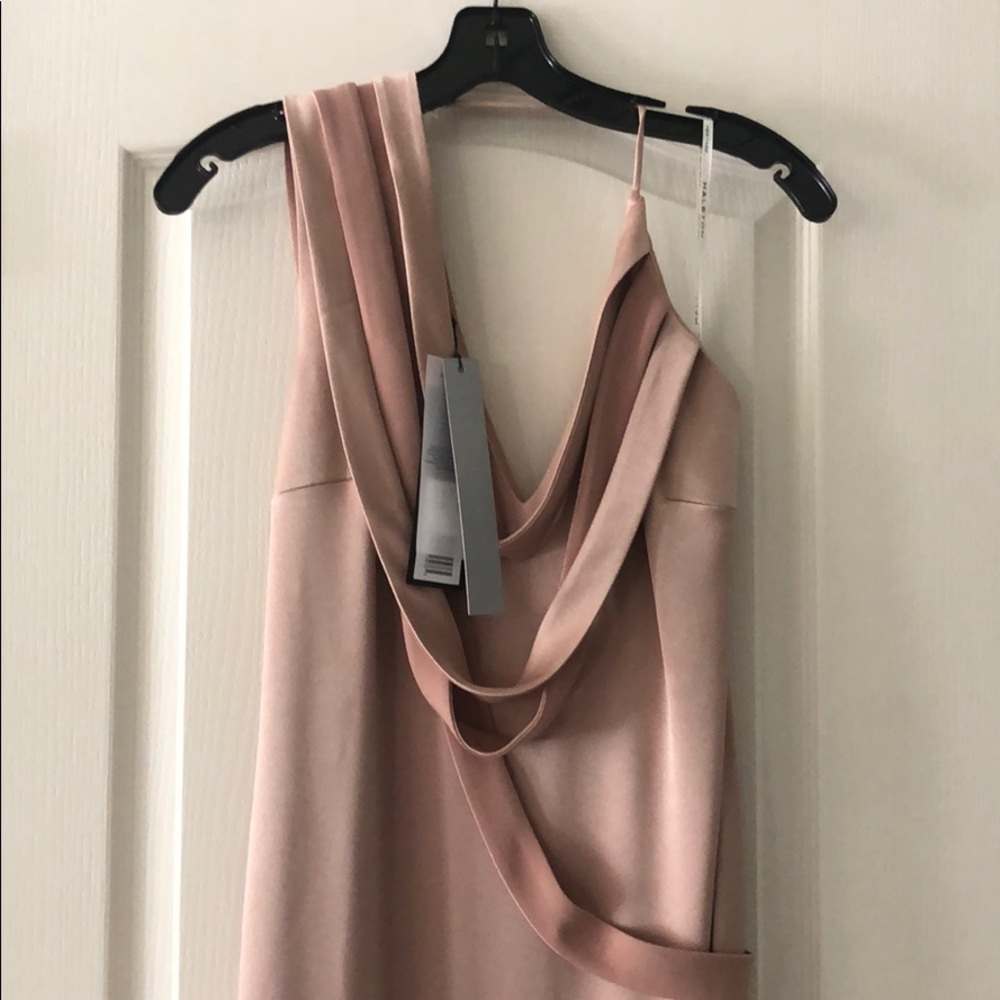 NWT Halston Champagne Blush floor length gown